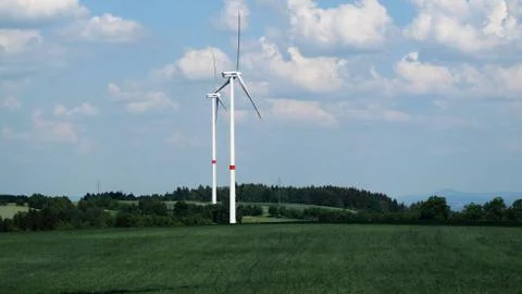 Wind power in summer Stock Photos