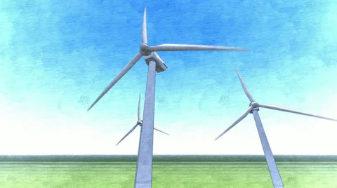 Wind power tower Stock Footage 34798789