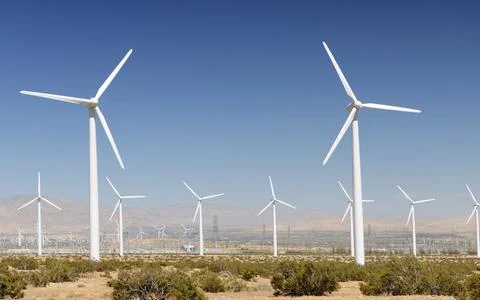 Wind power tower. Wind will generate alternative energy. Stock Photos