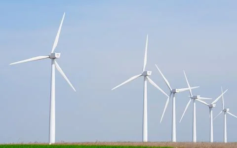 Wind power tower. Wind will generate alternative energy. Stock Photos