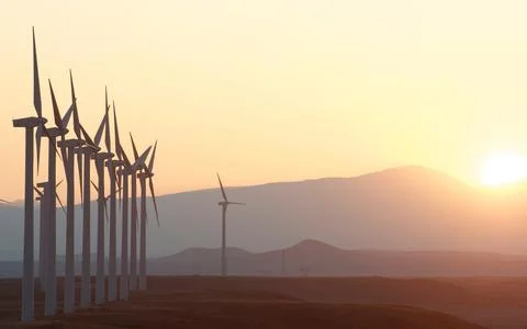 Wind power tower. Wind will generate alternative energy. Stock Photos