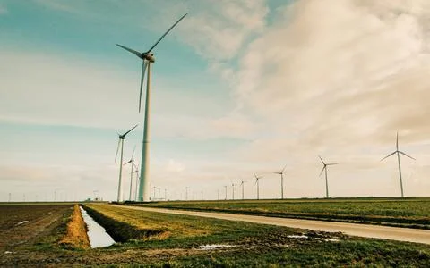 Wind power tower. Wind will generate alternative energy. Stock Photos
