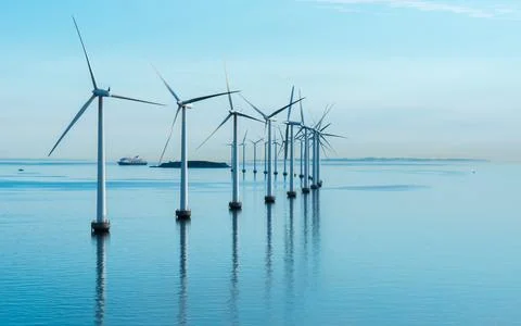 Wind power tower. Wind will generate alternative energy. Stock Photos