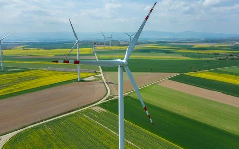 Wind power tower. Wind will generate alternative energy. Stock Photos