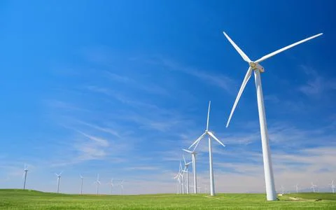 Wind power tower. Wind will generate alternative energy. Stock Photos