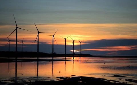 Wind power tower. Wind will generate alternative energy. Stock Photos