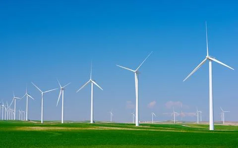 Wind power tower. Wind will generate alternative energy. Stock Photos