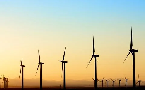 Wind power tower. Wind will generate alternative energy. Stock Photos