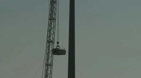 Wind power turbine assembly 2 Stock Footage 40653854