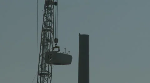 Wind power turbine assembly 3 Stock Footage 40654677