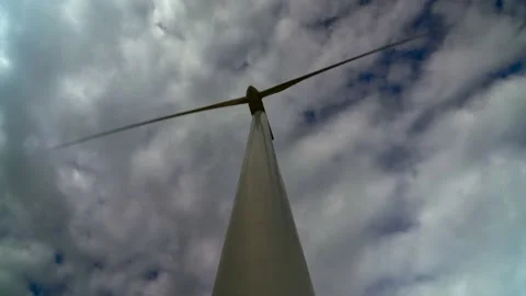 Wind power turbine seen vertically. Time lapse 動画素材 235480191