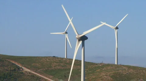 Wind power turbines Stock Footage 286209
