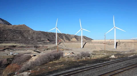 Wind power turbines Video stock 35909884