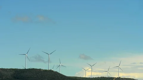 Wind Power Turbines Stock Footage 123129508