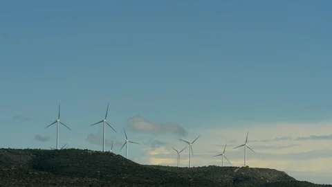 Wind Power Turbines Stock Footage 123532215