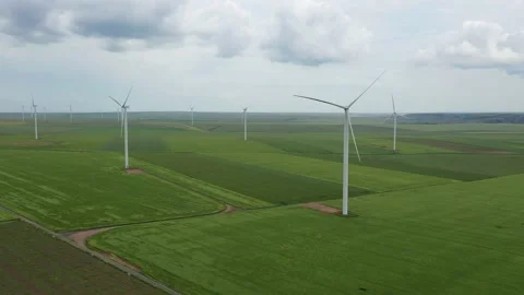 Wind power turbines. Stock Footage 156506283