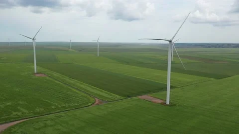 Wind power turbines. Stock Footage 156506418