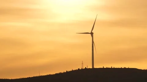Wind power turbines Stock Footage 156636772