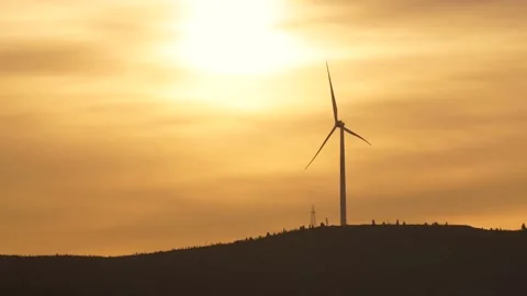 Wind power turbines Stock Footage 156636773
