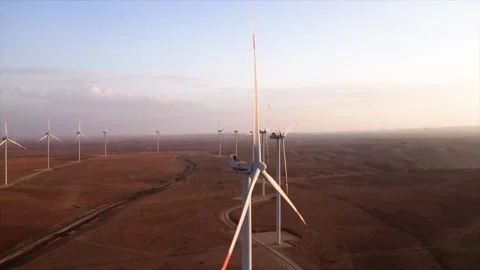 Wind power turbines Stock Footage 185611033