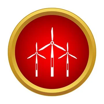 Wind power turbines generating clean renewable energy 库存插图