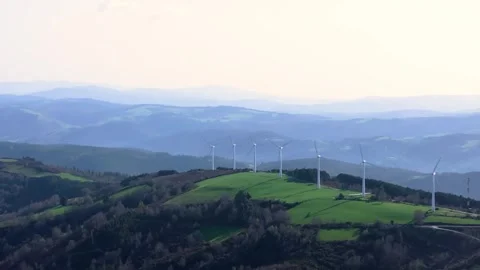 Wind Power Turbines On The Mountaintop Stock Footage 270710410