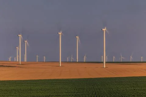 Wind power turbines Stock Photos