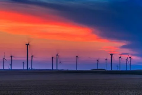 Wind power turbines Stock Photos