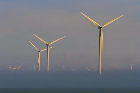 Wind power turbines Stock Photos