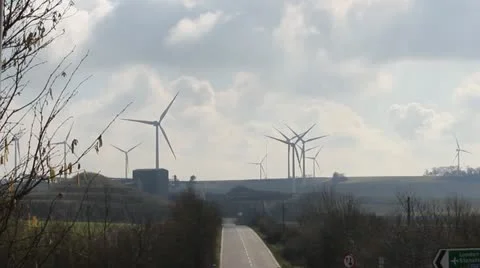 Wind Power in the United Kingdom Stock Footage 22153843