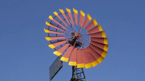 Wind power water tower close Video stock 22637168