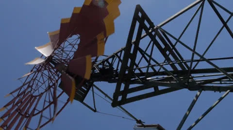 Wind power water tower Video stock 22612879