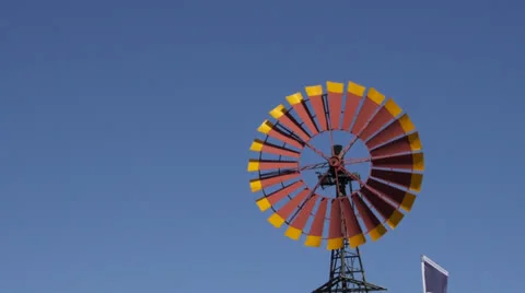 Wind power water tower Video stock 22637091