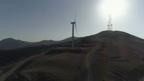 Wind power windmill station production energy Stock Footage 86895789