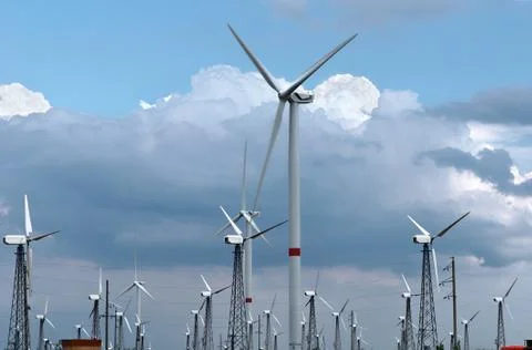 Wind-powered generators Stock Photos