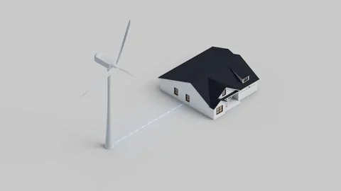 Wind Powered Home Isometric Looping Video 動画素材 283383283