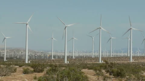 Wind Powered Turbines / Windmills - Time Lapse -  - Clip 5 Stock Footage 886460