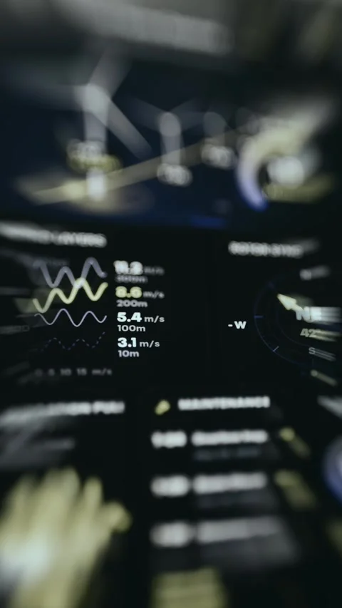 Wind Profile Layers and Direction Analytics Dashboard Stock Footage 338402174