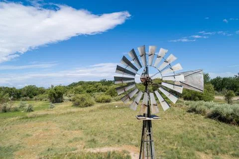 Wind pump on an old farm Stock Photos