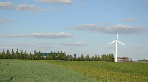 Wind renewable electricity energy windmill generator Stock Footage 32898830