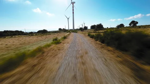 Wind renewable energy sources by wind turbines Stock Footage 276158805