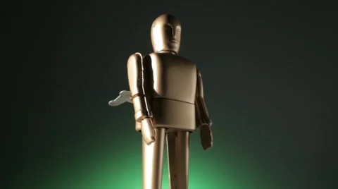 Wind up robot Stock Footage 10821037