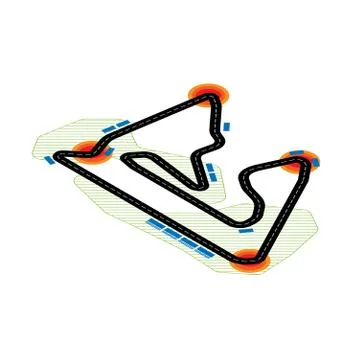 Wind rock circuit perspective Stock Illustration