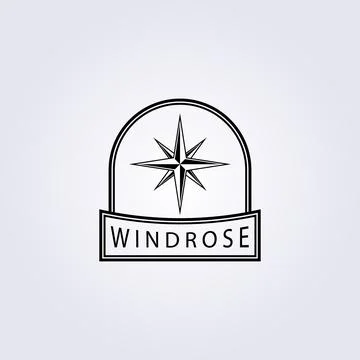 Wind rose badge logo vector illustration design Illustrazione stock