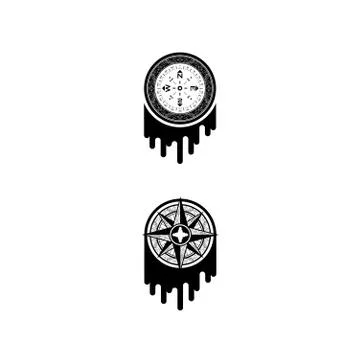 Wind rose brush silhouette Stock Illustration