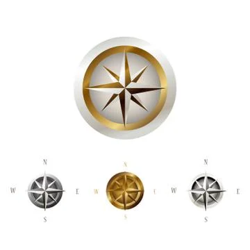 Wind rose collection Stock Illustration