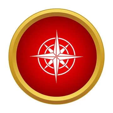 Wind rose compass icon finding global navigation direction Stock Illustration