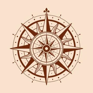 Wind rose compass Stock Illustration
