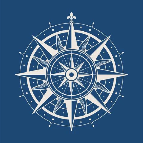 Wind rose compass 库存插图