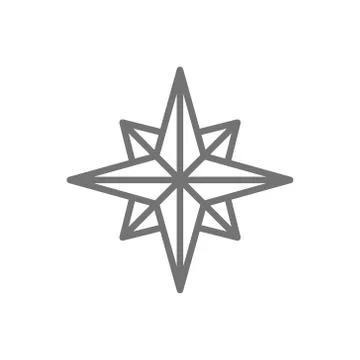 Wind rose, compass, navigation line icon. Stock-Illustration